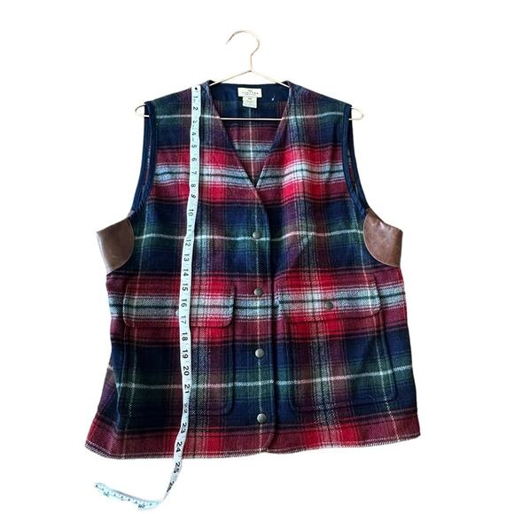 Vintage Limited America Wool Plaid Snap Patch Pocket Vest size medium - Picture 4 of 6